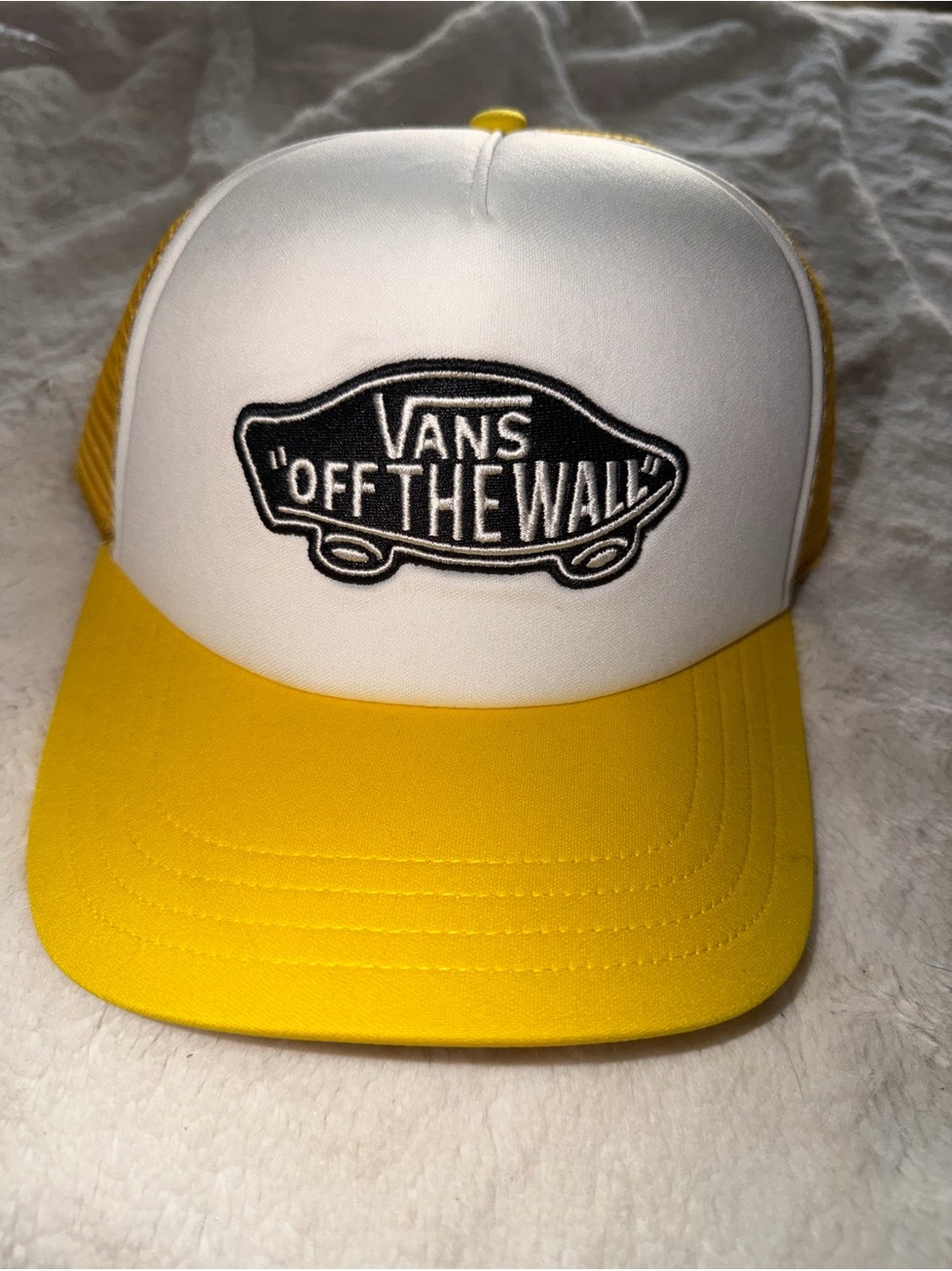 Vans "Off The Wall" Yellow & White Trucker Hat NWT